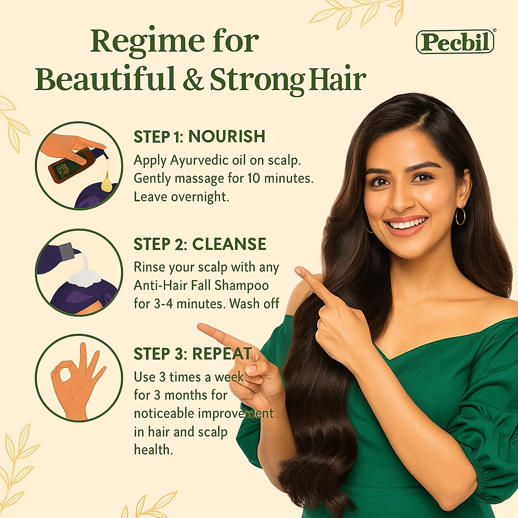 Pecbil Herbal Hair Oil – Hair Regrowth & Anti Hair Fall